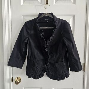 Talbots Ruffle Hem Cinched Waist Blazer